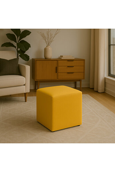 A5 HOME Kare Puf Koltuk Uzanma Koltuğu Makyaj Koltuğu Sarı