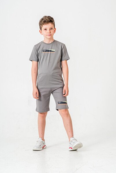 Mışıl Kids Nothing Like One Wave after Another Printed Boys Shorts - T-Shirt Set