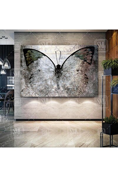 SML TABLO Fluture maro cu aripi desfăcute, decorare de artă modernă, pictură ...