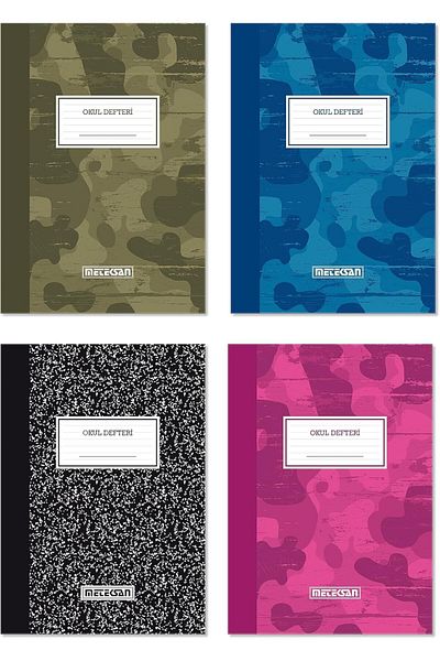 STOREMAX Sbl Camouflage Pattern A4 School Notebook with 80 Sheets Stripes 4 Pack Sblshp 1064356