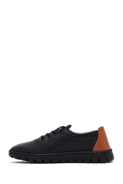Derimod Women's Black Lace-Up Leather Sneaker 25Sfd 501618