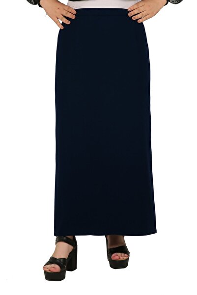 Butik Fusta de mamă simplă Hijab Plus Size, cu căptușeală cu fante închise, din țesătură portorică