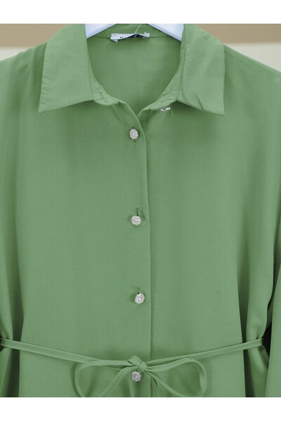 HİJABAYA Πουκάμισο από ποπλίνα με βολάν στο κάτω μέρος της φούστας και κουμπιά