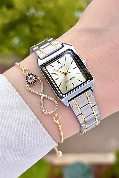 Casio Sarı Metalik Renk 24 Ay Garantili Kadın Kol Saati