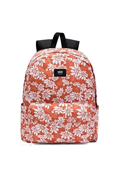 Vans Old Skool 22L Sırt Çantası Çiçekli Turuncu
