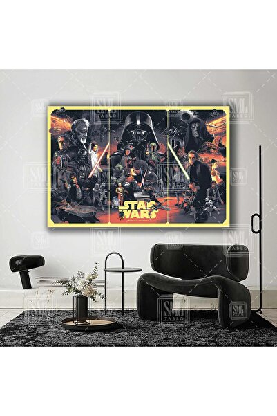 SML TABLO Star Wars Üçlemesi Galaksi Uzay Dart Wader Han Solo Prenses Lea Yat...