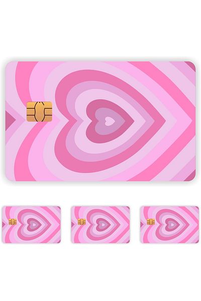 STOREMAX Ezg Accessory 4 Pieces Pink Heart Card Coated Sticker Card Label Ezsnshop 1065757