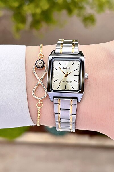 Casio Sarı Metalik Renk 24 Ay Garantili Kadın Kol Saati