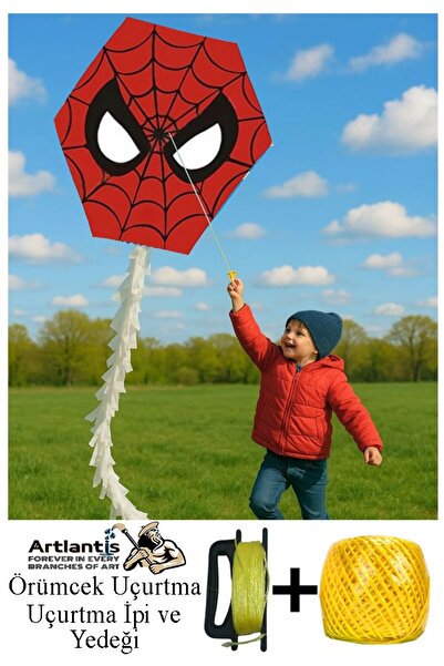 Artlantis Renkli Uçurtma Çıtalı Yedek İpli 1 Paket Uçurması Kolay Uçurtma Ahş...