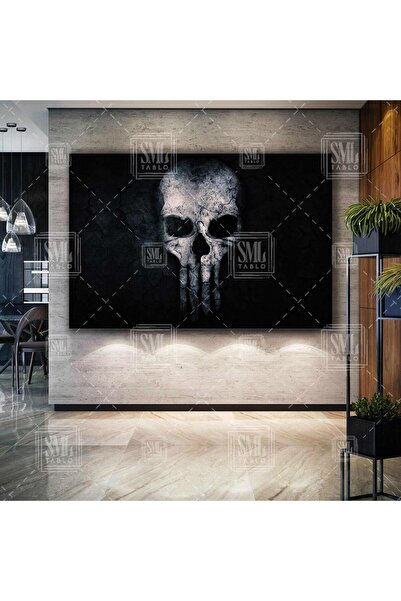 SML TABLO Pictură pe pânză pătrată cu decor cu craniu de filmul Mafia Punisher