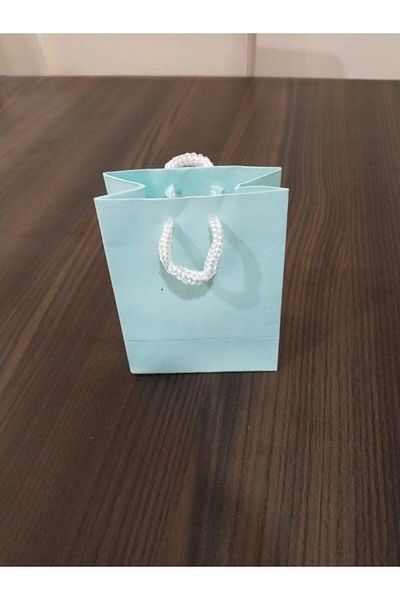 Mu Art Ahşap Bag Kraft Bag Bag Blue 8X5X11 cm 25 Pcs Art 871301