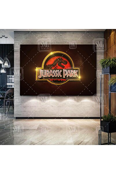 SML TABLO Jurassic Park Film Afiş Poster Yatay Kanvas Tablo