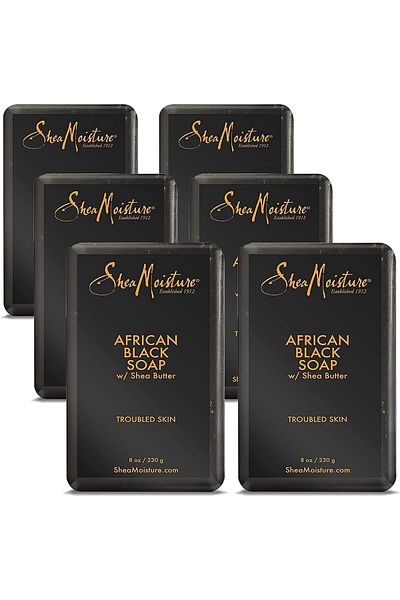Shea Moisture African Black Soap With Shea Butter 8 oz (Pack of 6)