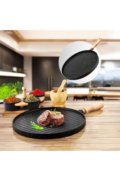 STOREMAX Fireproof Nonstick Granite Coating Cast Iron Double Sided Grill and Pancake Pan, Reversible