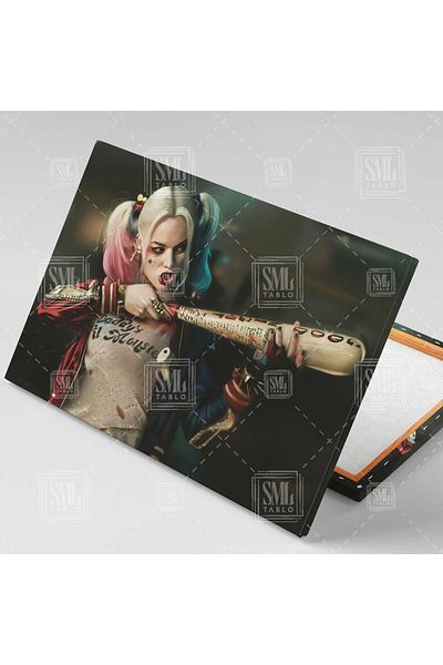 SML TABLO Τζόκερ Μυθικός χαρακτήρας της ταινίας Harley Quinn με μπαστούνι μπέιζμπολ Οριζόντια ζωγραφική σε καμβά