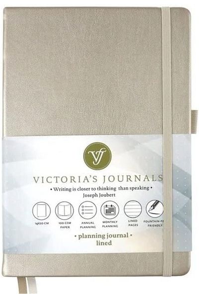 LUXE Venzi Hard Cover Planner Notebook, 14X20 cm 100 Gr. Cream 96 Yp.Silver. Draw. Lxshp 1055529