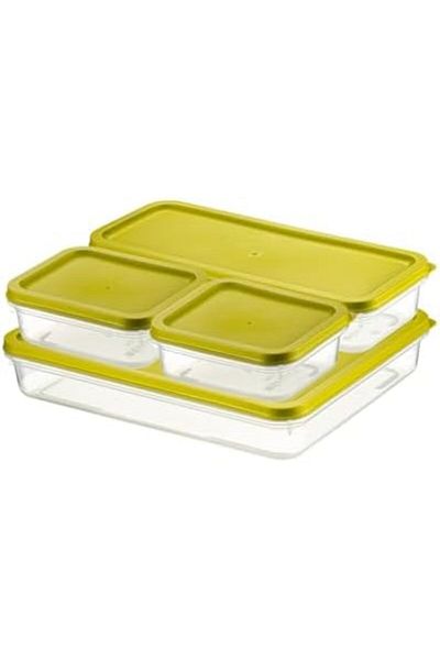 Mu Art Ahşap Mrt Home 4 Piece Refrigerator and Freezer Storage Container Set, Fresh Box, Cabinet Organizer and B