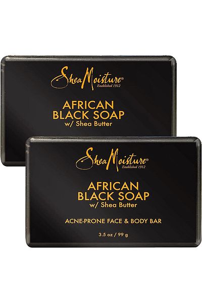 Shea Moisture African Black Soap Bar, 3.5 Oz, Pack of 2