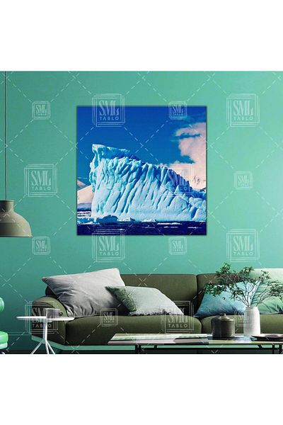 SML TABLO Ocean Iceberg Landscape Poles Nature Τετράγωνος πίνακας σε καμβά