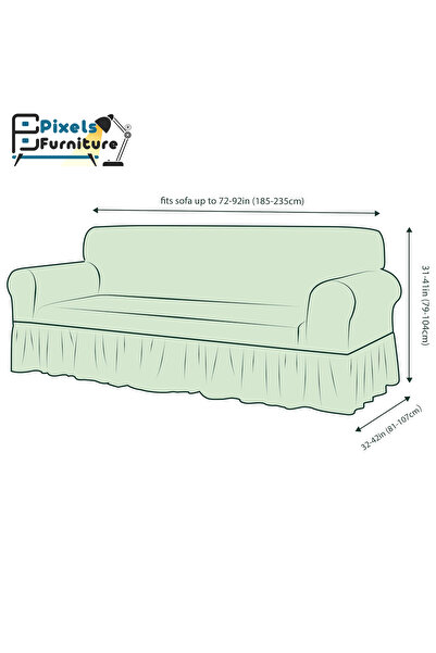 PixelsFurniture Pixel Furniture 3 Seater Sofa Cover, Stretchy, Anti-Wrinkle, Anti-Slip, Durable Washable Cover