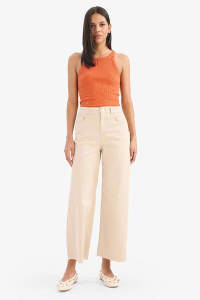 DeFacto New Season Culotte Gabardine Fabric Trousers High Waist Wide Leg