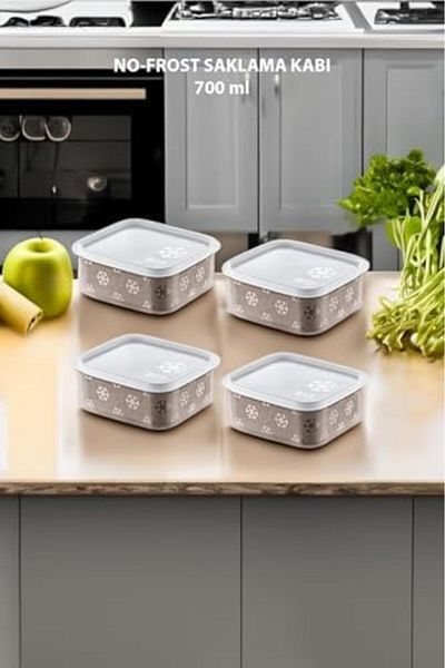 LUXE Set of 4 No Frost Storage Container Terra (All Sizes) Lxshp 1055529