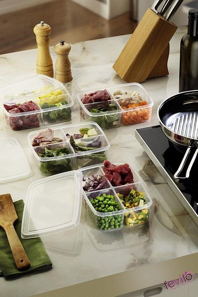 STOREMAX Ezg Microwave and Freezer Storage Container Set 4-Piece White S-412 Ezsnshop 1065757