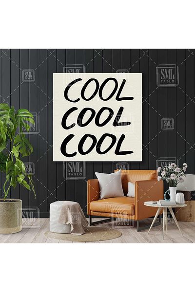 SML TABLO Cool Text Τυπογραφικός τετράγωνος πίνακας σε καμβά