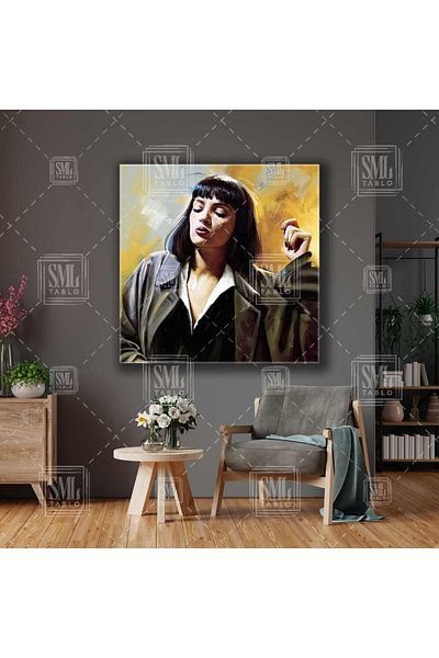 SML TABLO Pulp Fiction Ieftin Roman Mia Wallace Pictură pe pânză pătrată