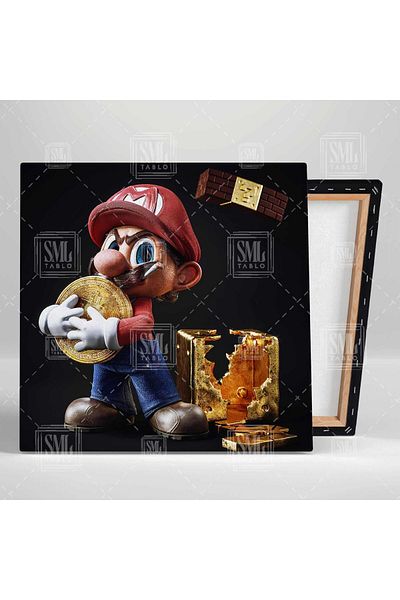 SML TABLO Τετράγωνος πίνακας σε καμβά Super Mario And His Treasure