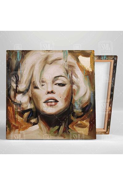SML TABLO Marliyn Monroe Art Abstract Woman Woman Beauty Κίτρινα μαλλιά Τετράγωνος πίνακας σε καμβά