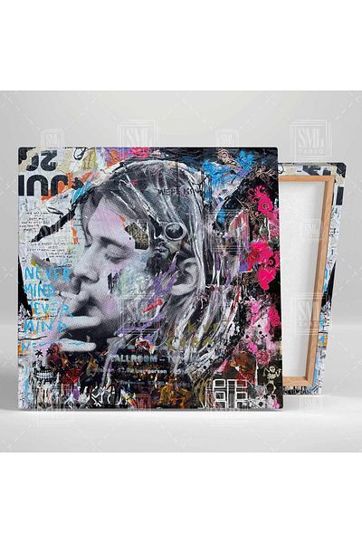 SML TABLO Kurt Cobain Legend Rock Star Τετράγωνος πίνακας σε καμβά