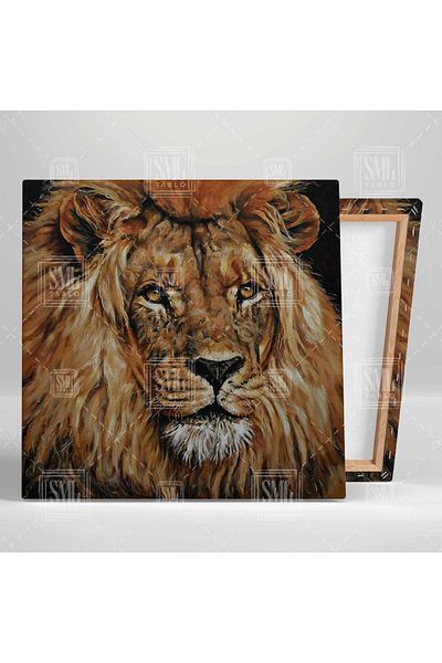 SML TABLO Lion Wild Animal Nobility King King Square Canvas Print