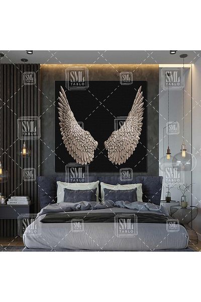 SML TABLO Pictură decorativă pătrată pe pânză Aripi de înger