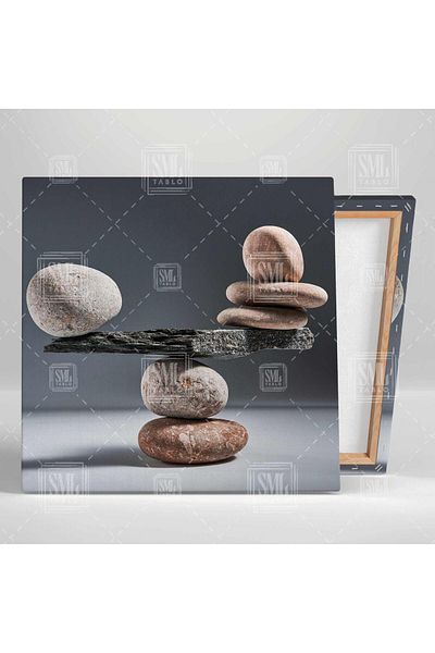 SML TABLO Stone Balance Zen Philosophy Τετράγωνος πίνακας σε καμβά
