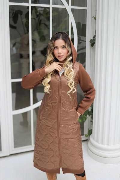 azra moda Palton matlasat bronz