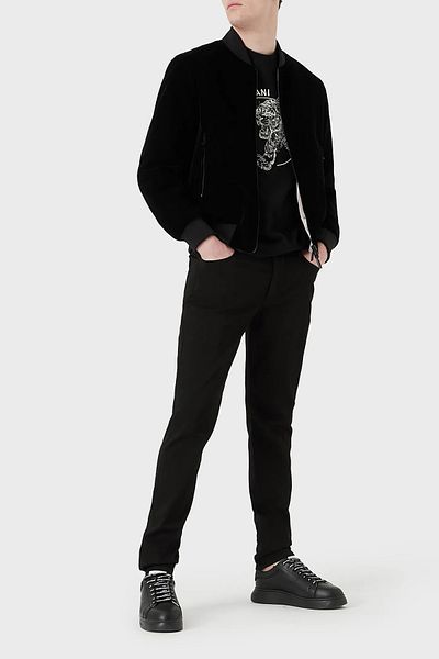 Emporio Armani Men's Slim Fit Straight Zippered Black Jeans 8N1J11 1Dhdz-0005