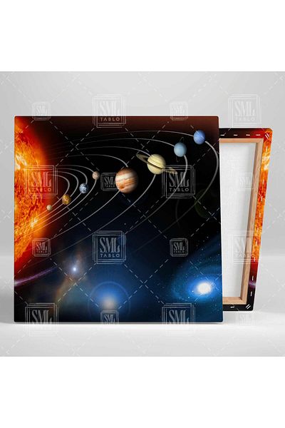 SML TABLO Ηλιακό Σύστημα Διαστημικοί Πλανήτες Black Hole Σχολικό Παιδικό Δωμάτιο Διακόσμηση Τετράγωνος Πίνακας ζωγραφικής σε καμβά