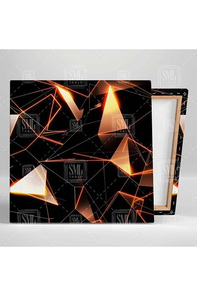 SML TABLO Reflecții de lumină galbenă Decorare modernă geometrică Pictură pătrată pe pânză