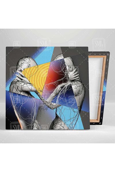 SML TABLO Electric Network Love Love Decorare Modernă Pictură Pătrată Pe Pânză
