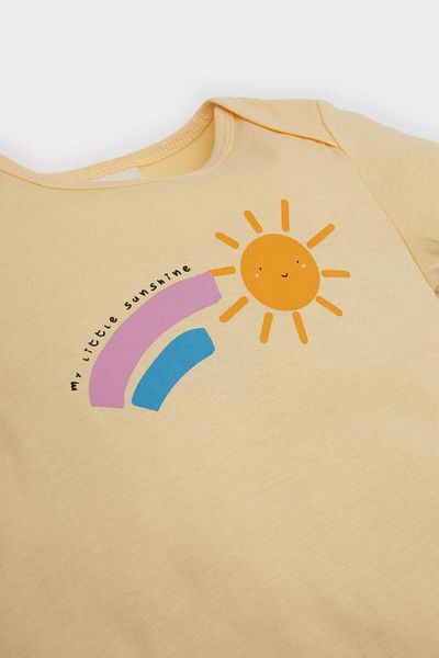 DeFacto Baby Girl Newborn Rainbow Printed Short Sleeve Combed Jumpsuit E4020A525Sm