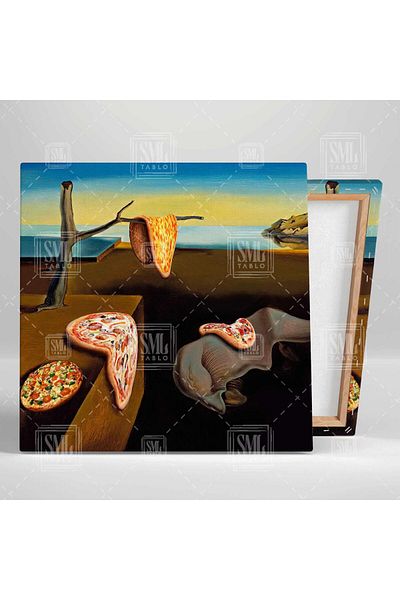 SML TABLO Faimosul pictor Salvador Dali Memoria lui Amnesia Pictură Versiunea Pizza Pictură pătrată pe pânză