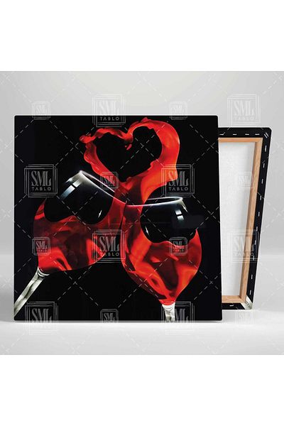 SML TABLO Pictură pe pânză Square Love Love Square dintr-un pahar de sticlă