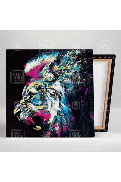 SML TABLO The Roaring Lion Graffiti Street Art Κατακόρυφος πίνακας σε καμβά