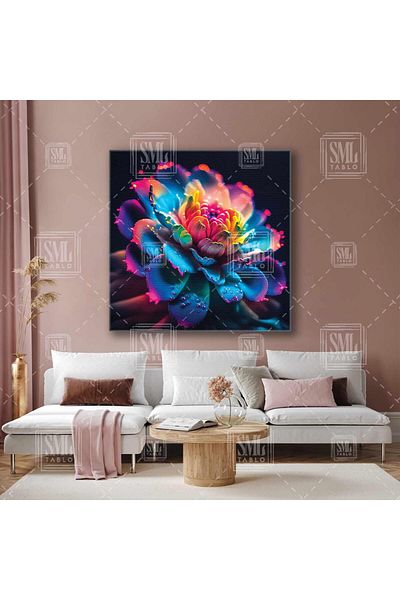 SML TABLO Culoare vibrantă Sukulent Artificial Intelligence Plant Decor Pictură pătrată pe pânză