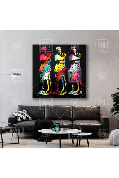 SML TABLO Sculptură Mitologică Vopsele Colorate Decorare Artă Modernă Pictură Pătrată