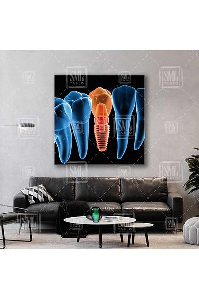 SML TABLO Sănătatea gurii și a dinților Dentist Dental Treatment Office Square Canvas Painting