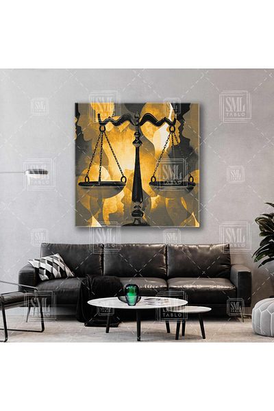 SML TABLO Scară în tonuri galbene Birou de avocatura Birou de avocatura Decor Pictură pătrată pe pânză