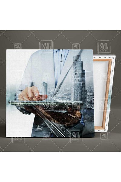 SML TABLO Imobiliare Birou Imobiliare Cityscape City View Square Canvas Painting