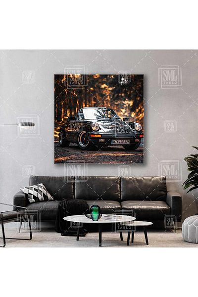SML TABLO Legendary Nostalgia Car Vintage Car Square Canvas Painting